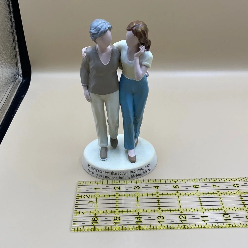 Heartfelt Mother and Daughter Figurine. Elderly. Senior